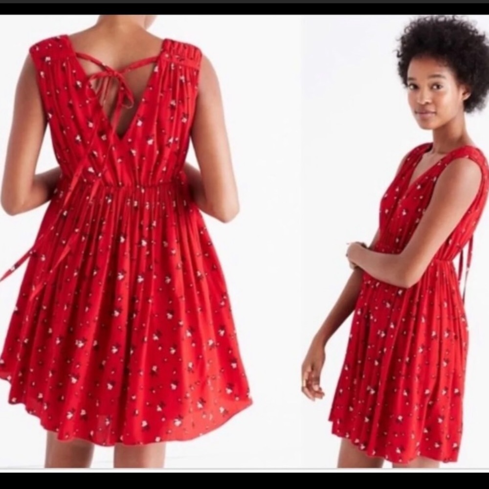Madewell Red Floral Dress